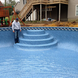 Vinyl over step in above ground pool