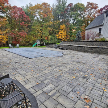 Paved pool area